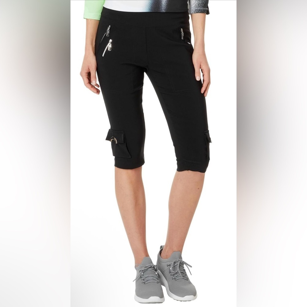 Jamie Sadock Womens 24.5" Skinnylicious Knee Capris Jet Black. Size 4. NWT!